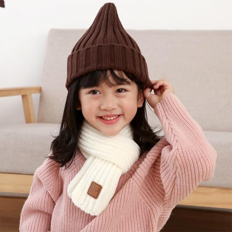 BEARUN Kids Knit Scarf Winter Fashion Solid Color Toddler Baby Scarves Wrap Neck Warmer - Image 5